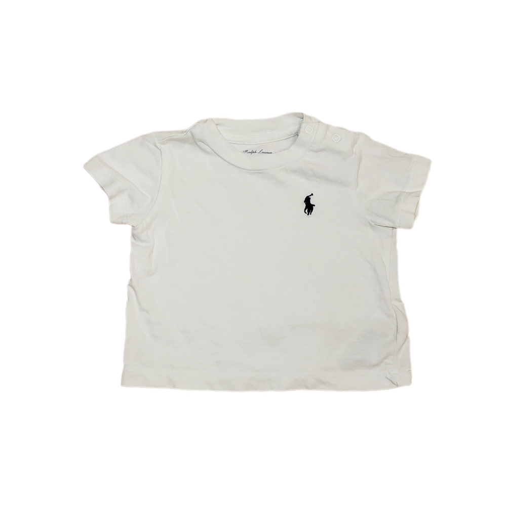 Ralph Lauren 3m Baby White Short Sleeve Polo Logo Tee Shirt